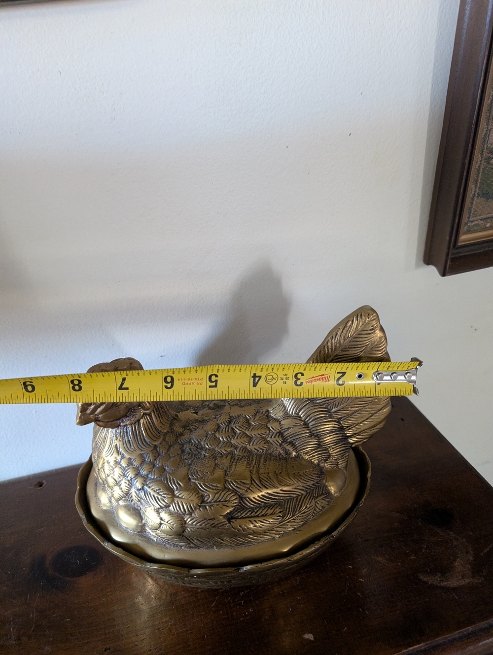 Rare Vintage Brass Hen on Nest Lidded Candy Dish - Mid Century One Of A Kind MCM - Picture 16 of 16